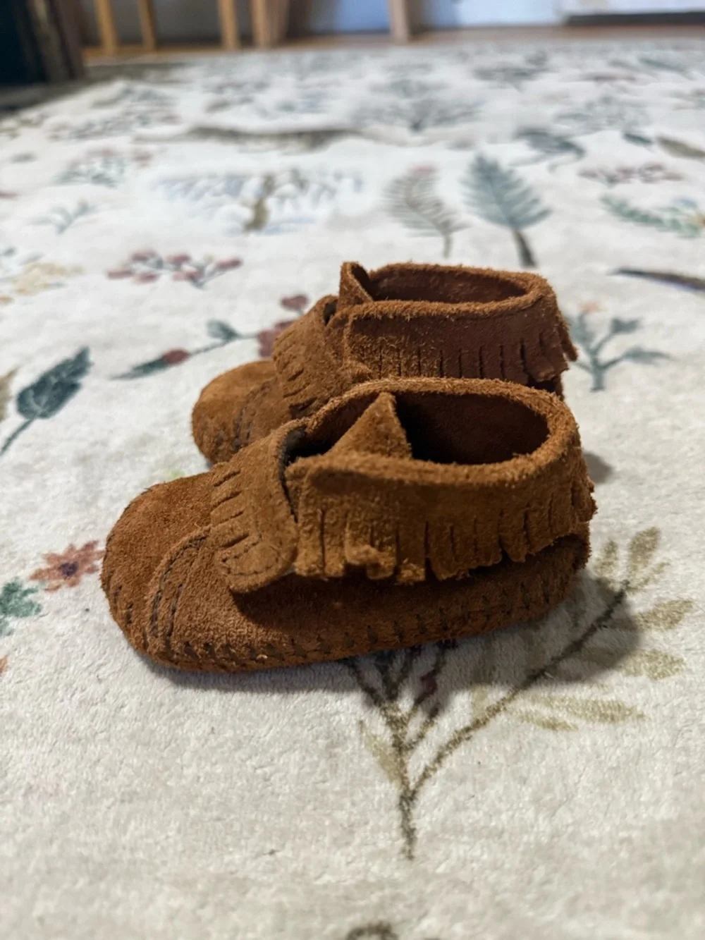 Minnetonka Kids Brown Suede Fringe Moccasins